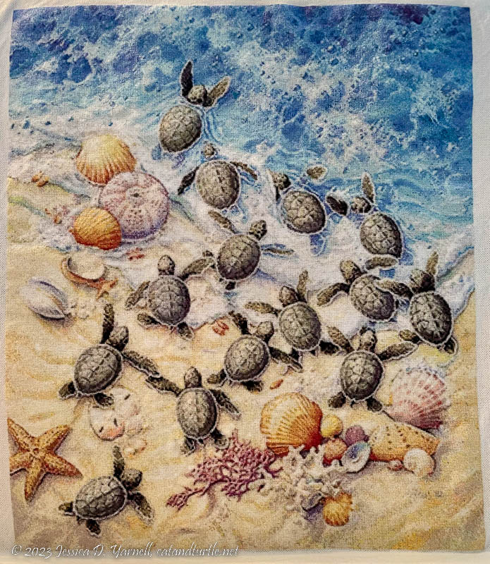 Turtle-Hatchlings-Cross-stitch